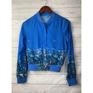 Lamour Nanette‎ Lepore Jacket Womens Small/Medium Bomber Pockets Fish